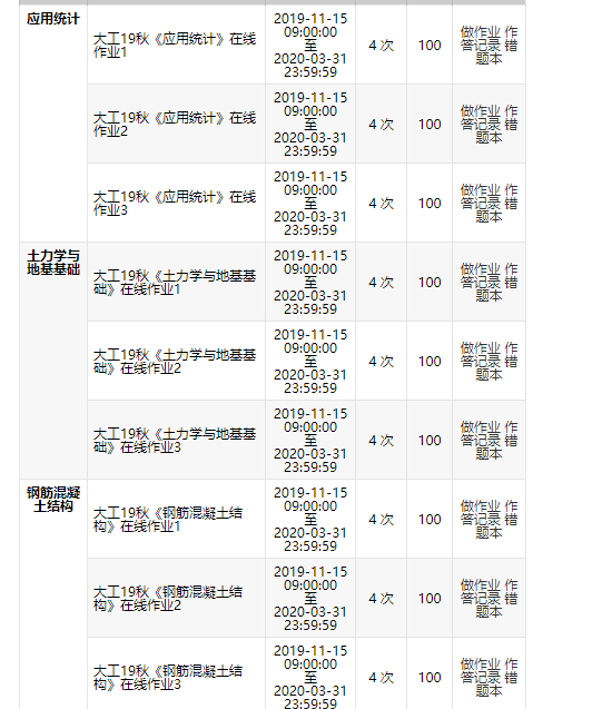 奥鹏在线作业、离线作业代做成绩展示